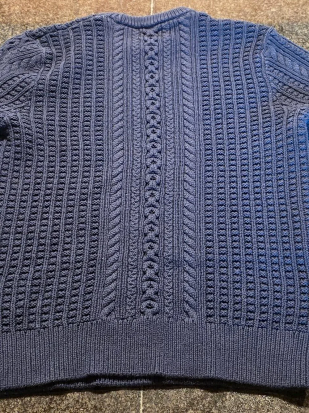 J.Crew Men's Cotton Cable-Knit Crewneck Sweater / Medium / Navy / BL822